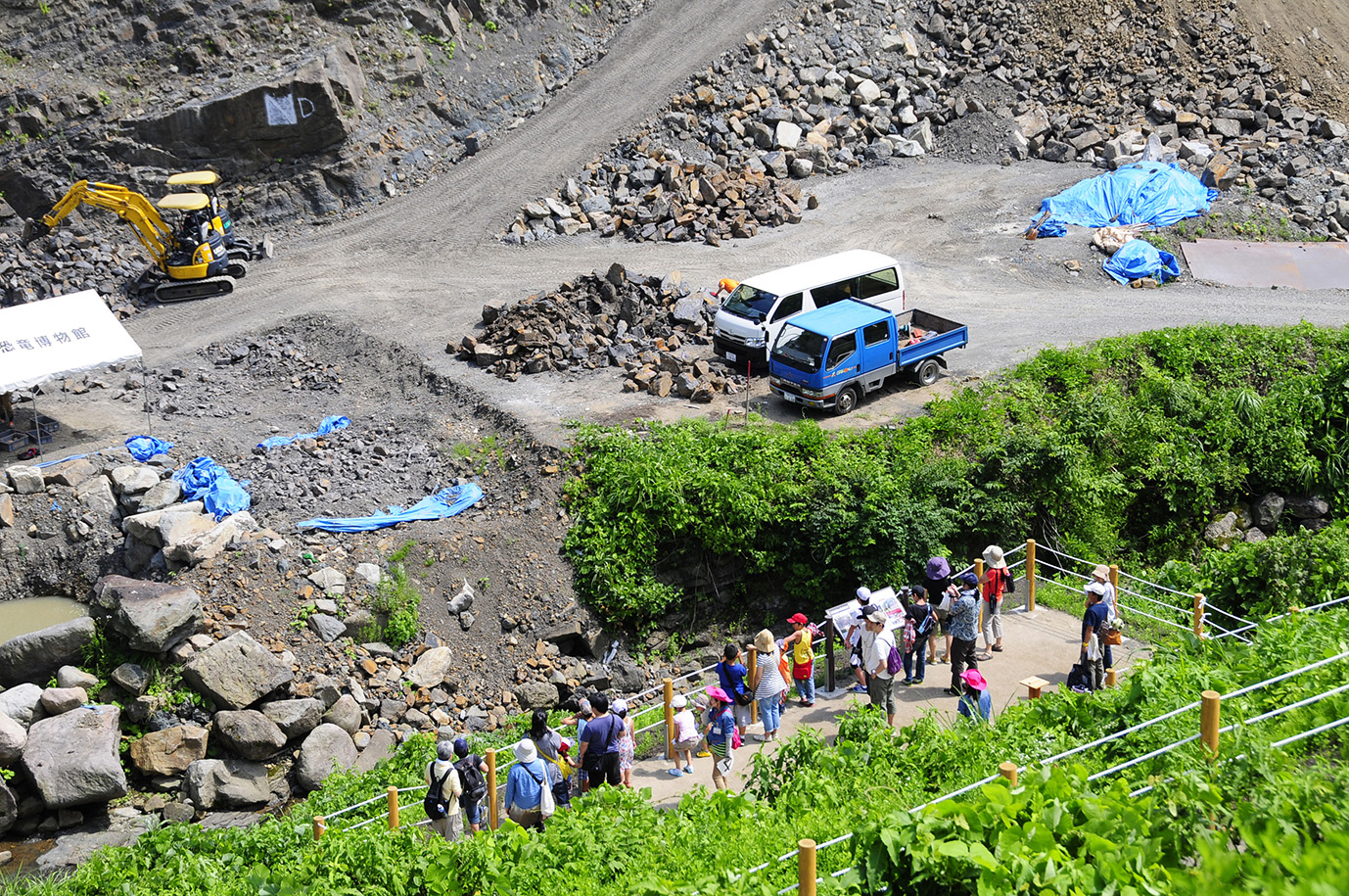 野外恐竜博物館　化石発掘体験